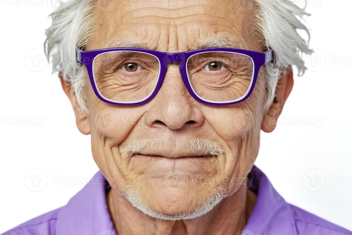 Close-up Portrait of a Senior Man with Glasses photo