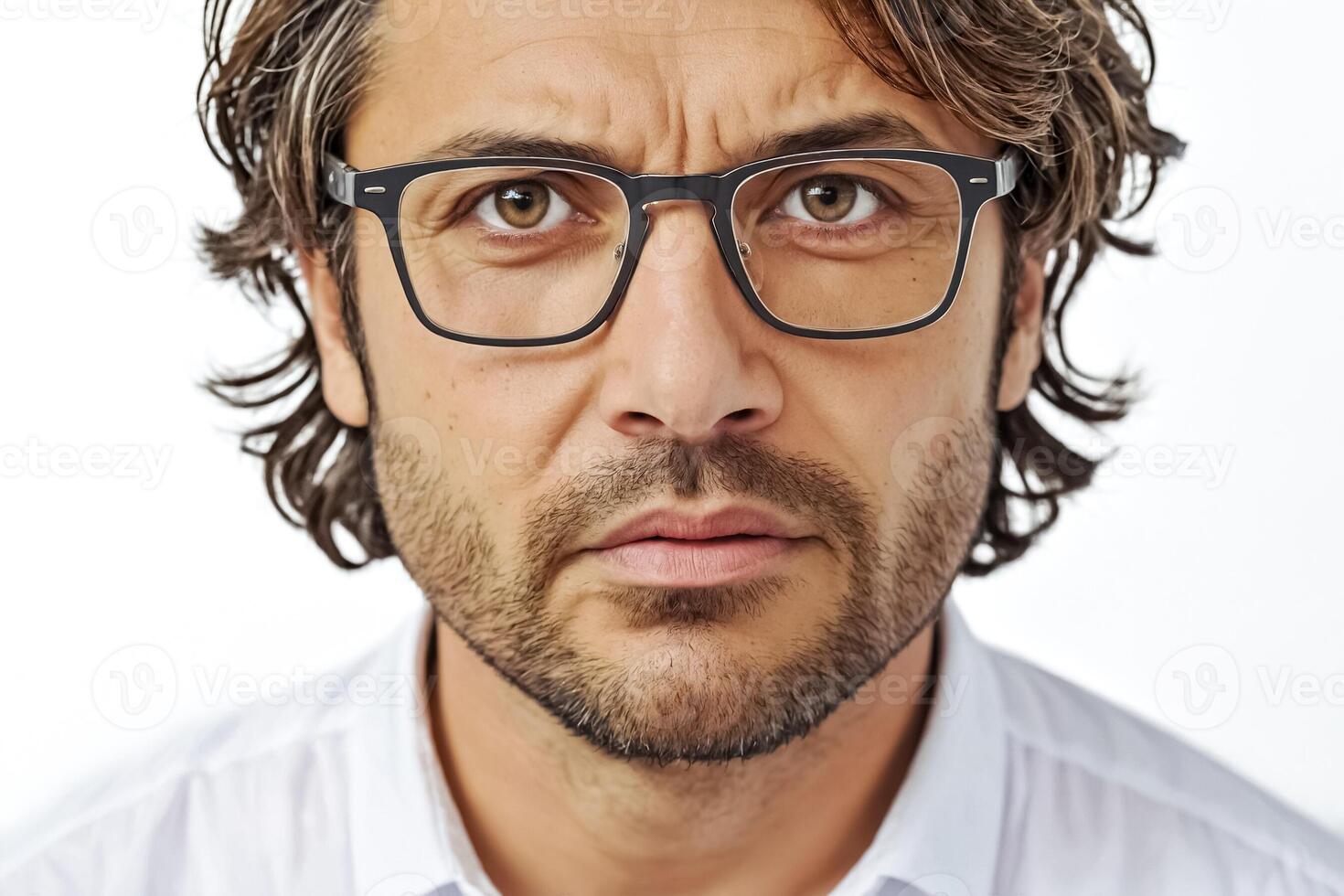 Close-up Portrait of a Man with a Serious Expression photo