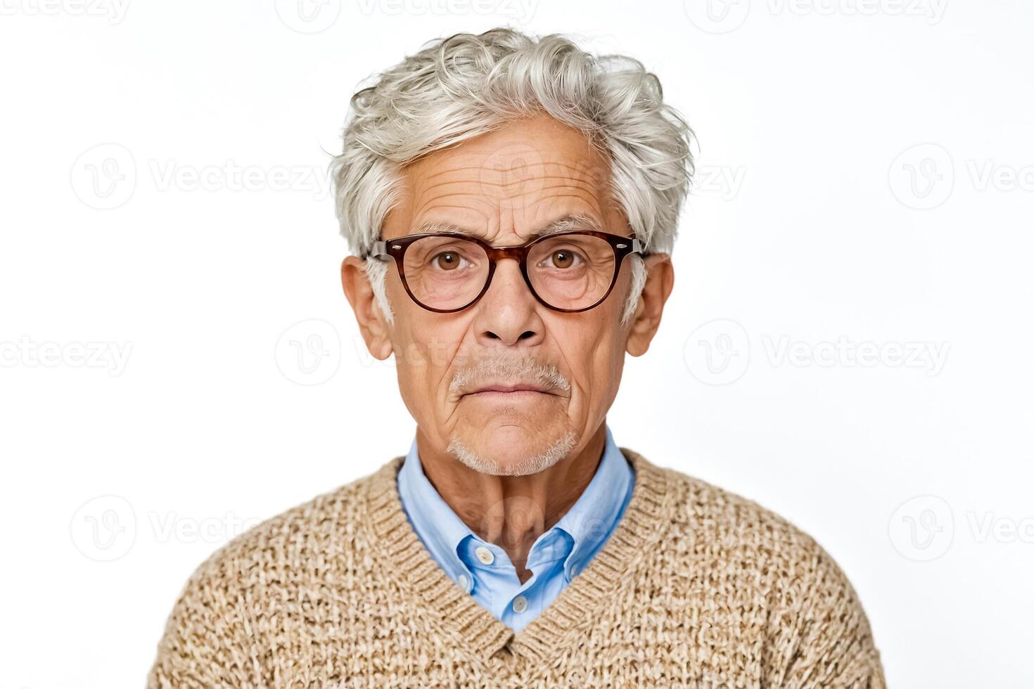 Portrait of a Senior Man with a Serious Expression photo