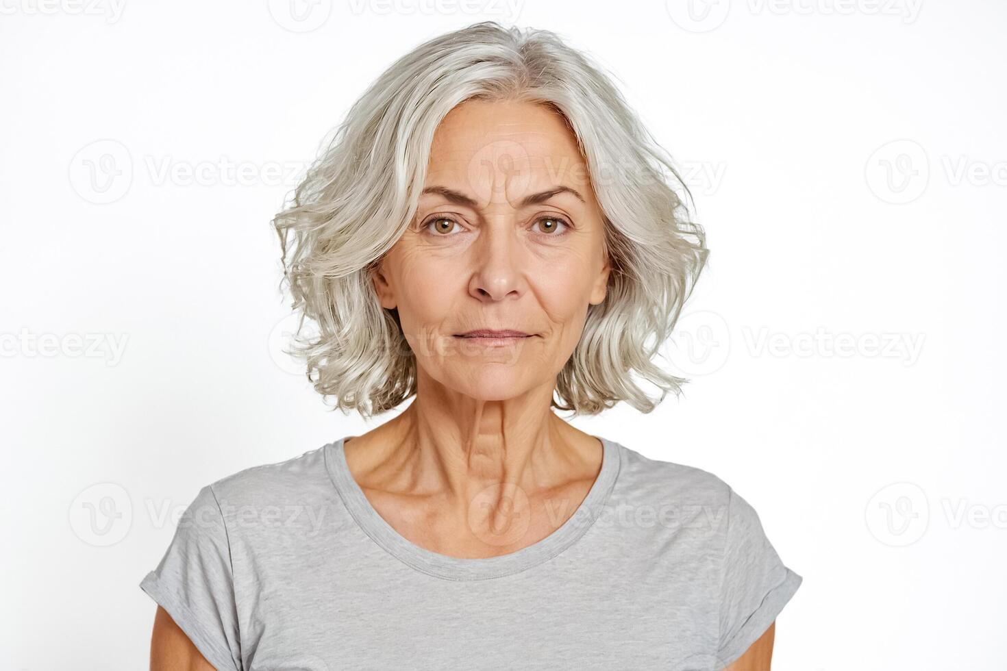 Portrait of a Mature Woman with Grey Hair photo