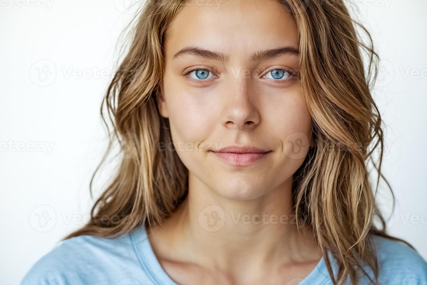 Young Woman with Blue Eyes photo