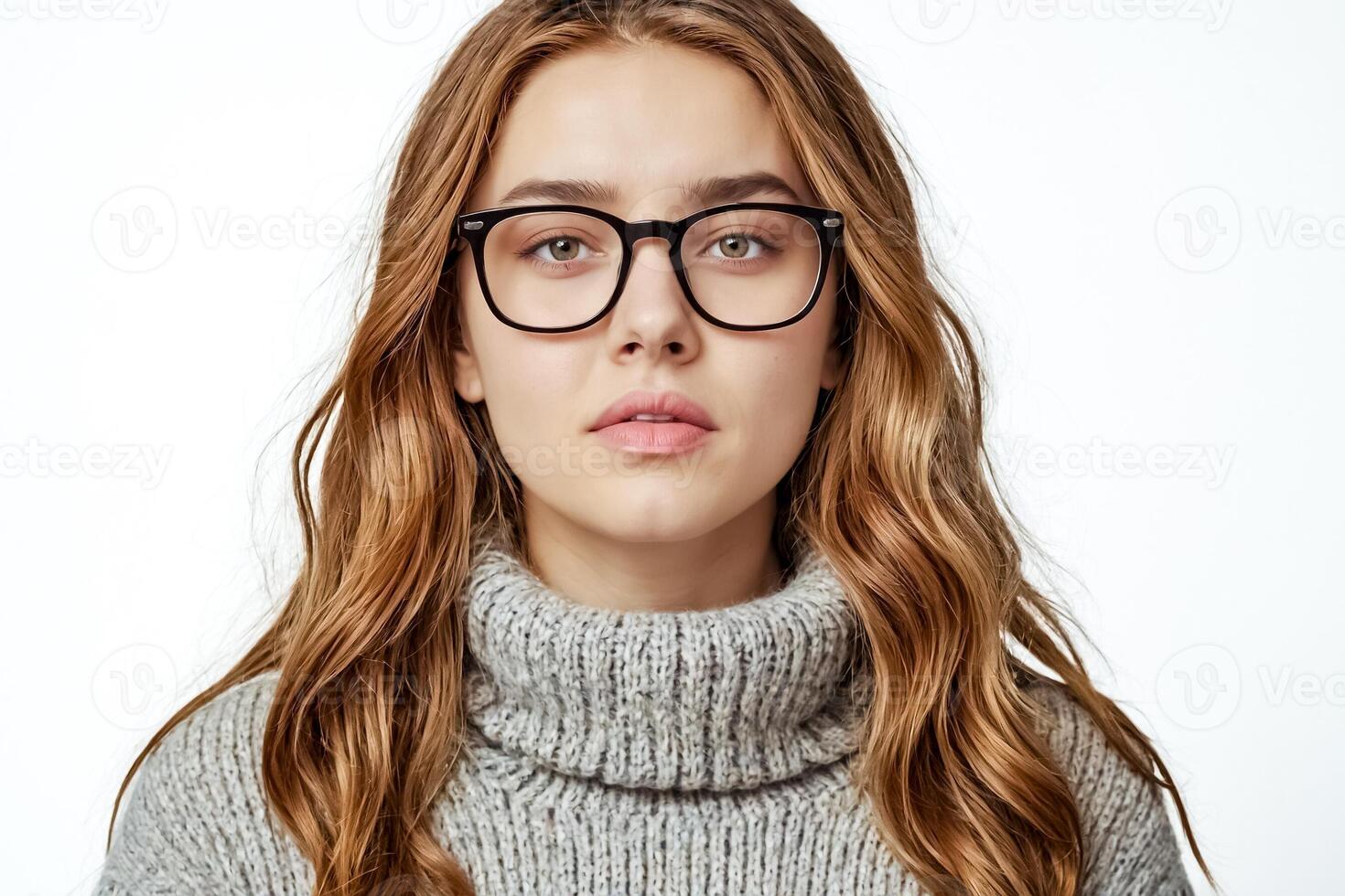Portrait of a young woman with glasses photo