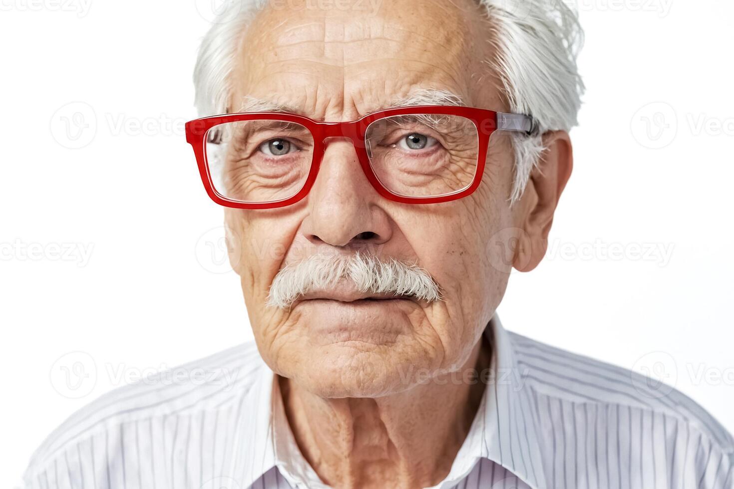Portrait of a Senior Man with Red Glasses photo