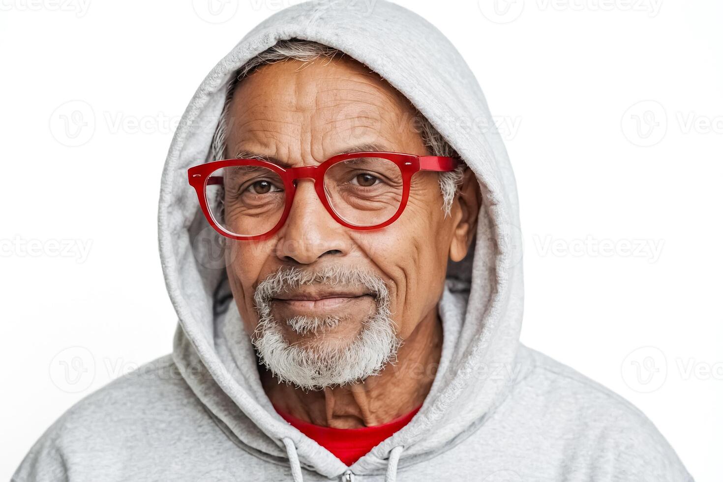 Senior Man in a Grey Hoodie photo