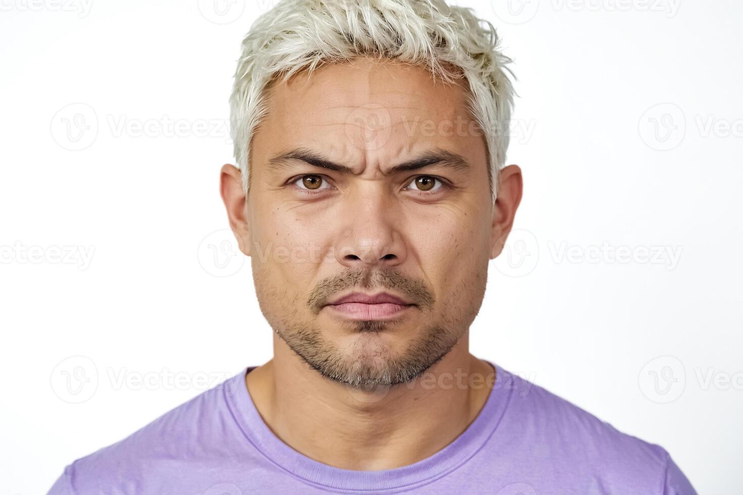 Portrait of a young man with a serious expression photo