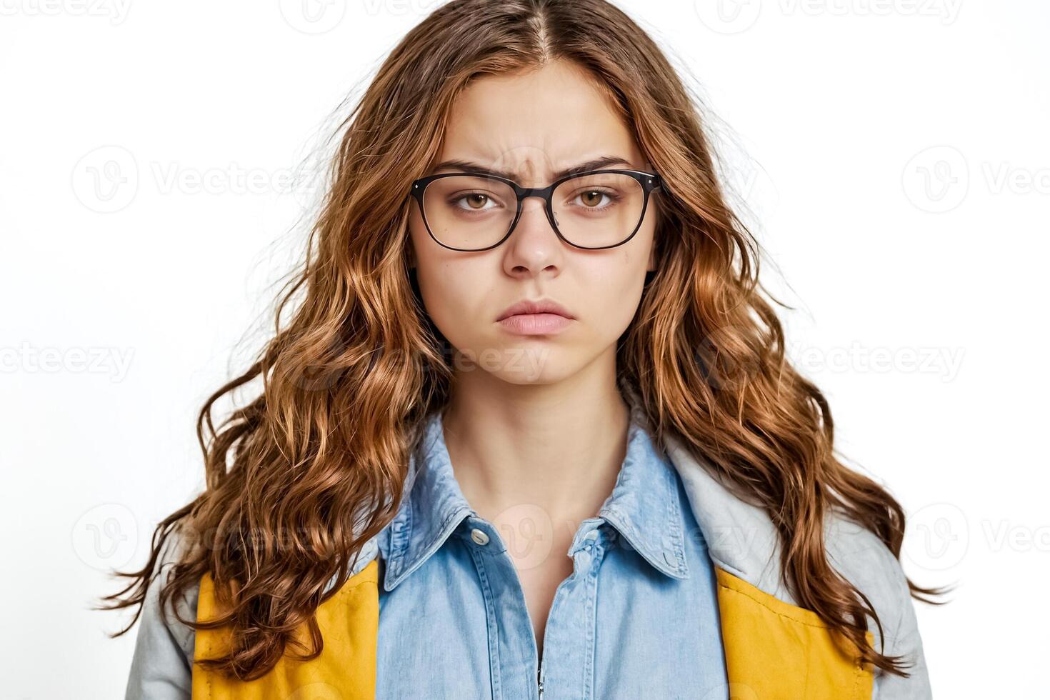Young Woman with Disappointed Expression photo