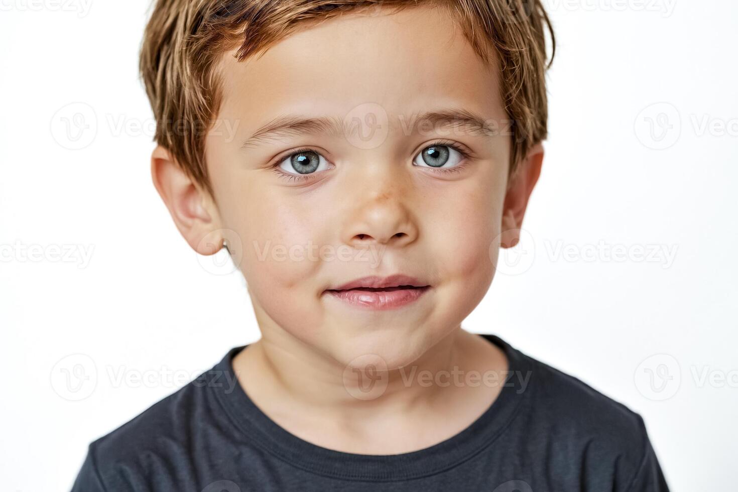 Portrait of a Young Boy with Blue Eyes photo