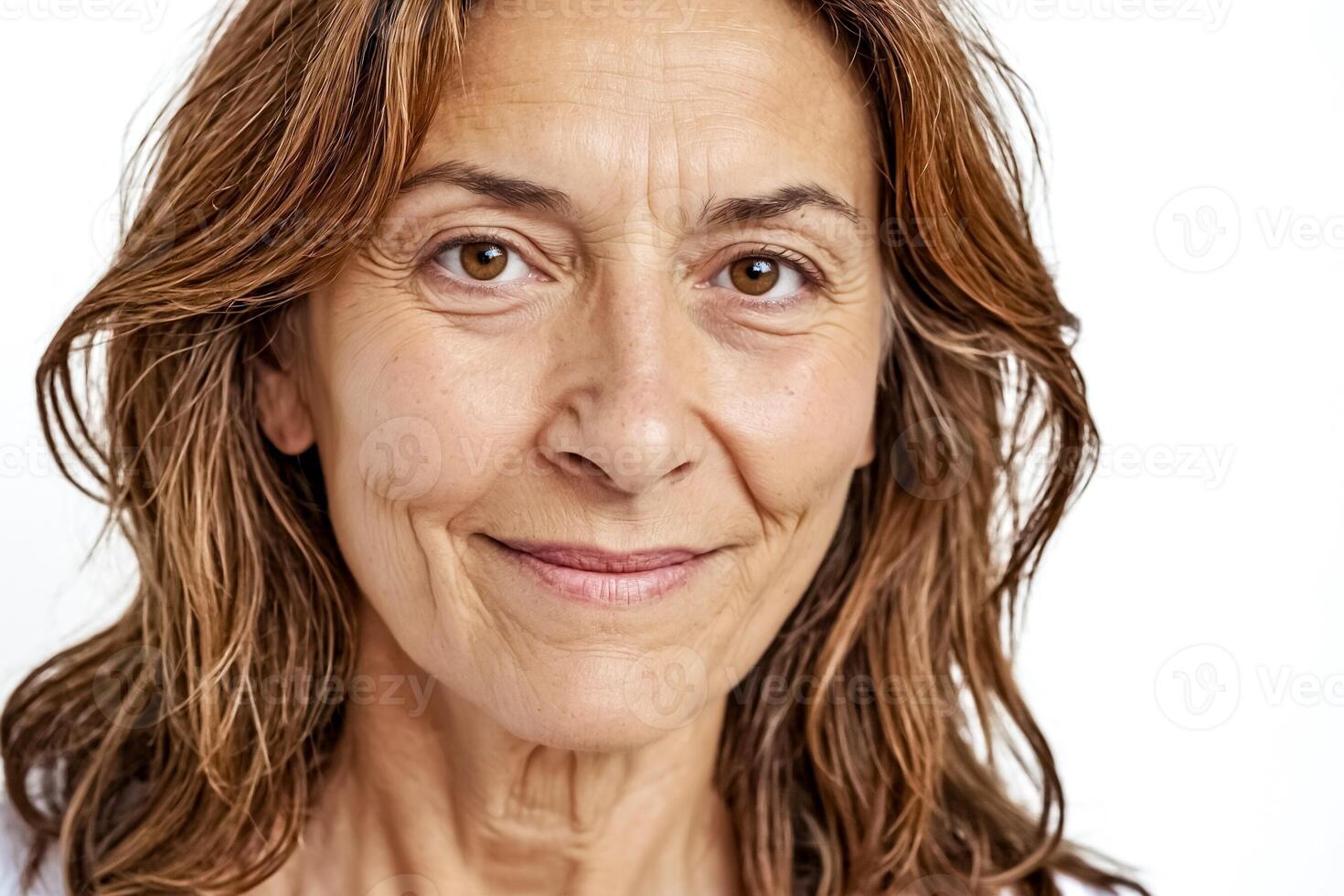 Portrait of a mature woman smiling softly photo