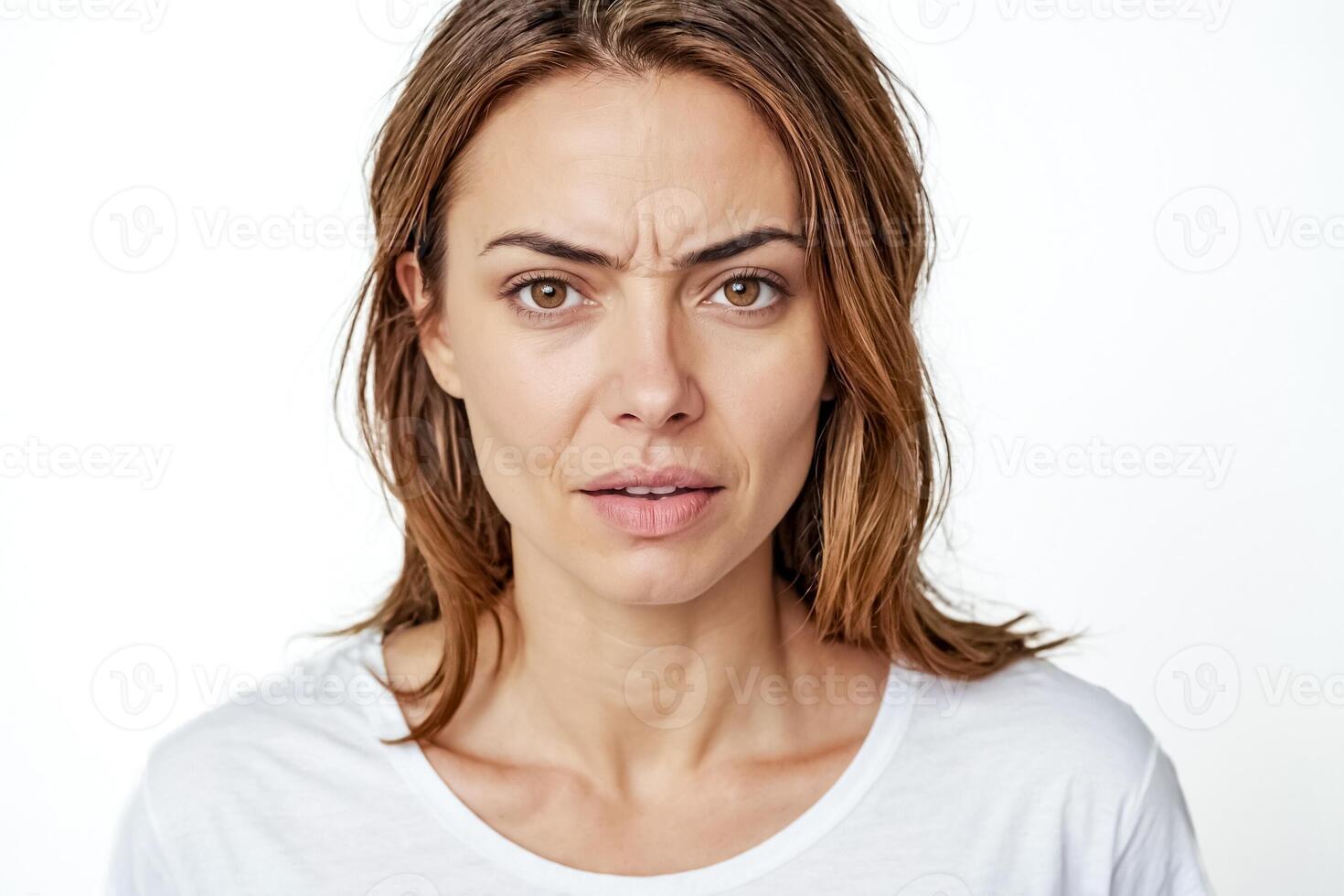 Woman with a thoughtful expression photo