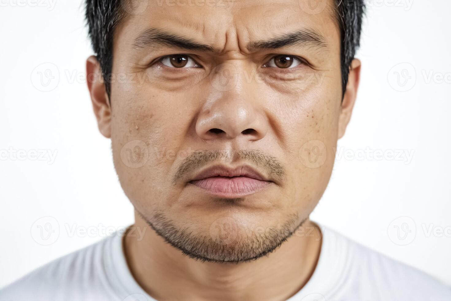 Close-up Portrait of a Man with a Serious Expression photo