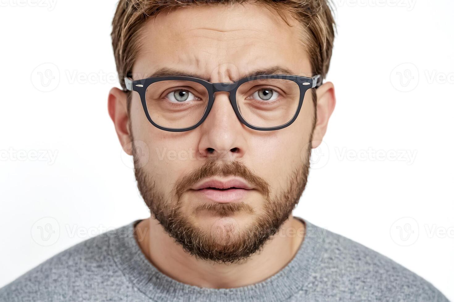 Portrait of a man with a beard and glasses photo