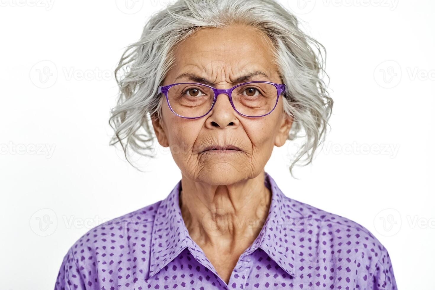 Portrait of a Senior Woman with a Serious Expression photo