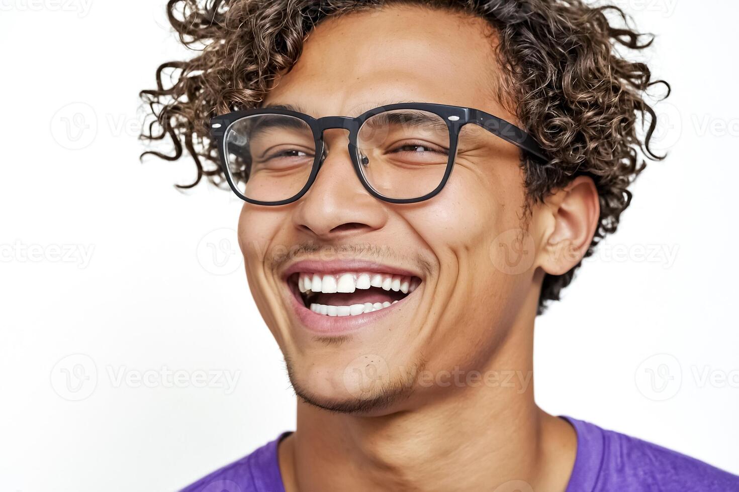 Young man smiling with joy photo