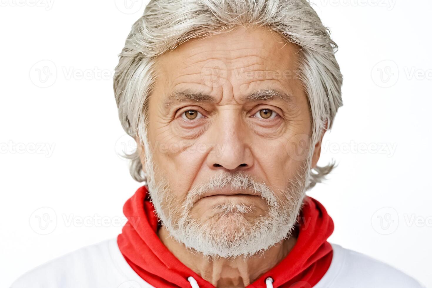 Close-up Portrait of a Senior Man with a Serious Expression photo
