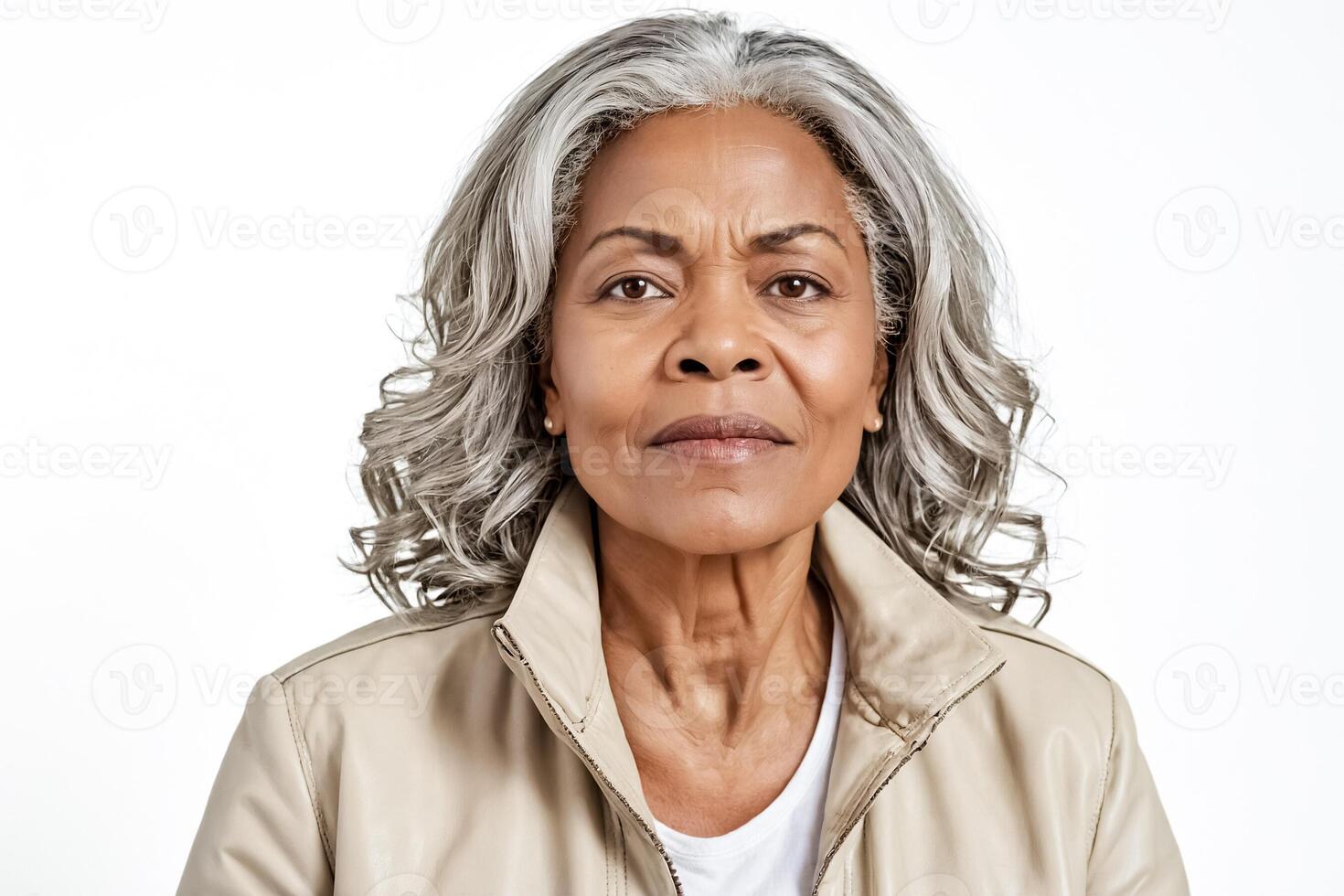 Confident Senior Woman with Grey Hair photo