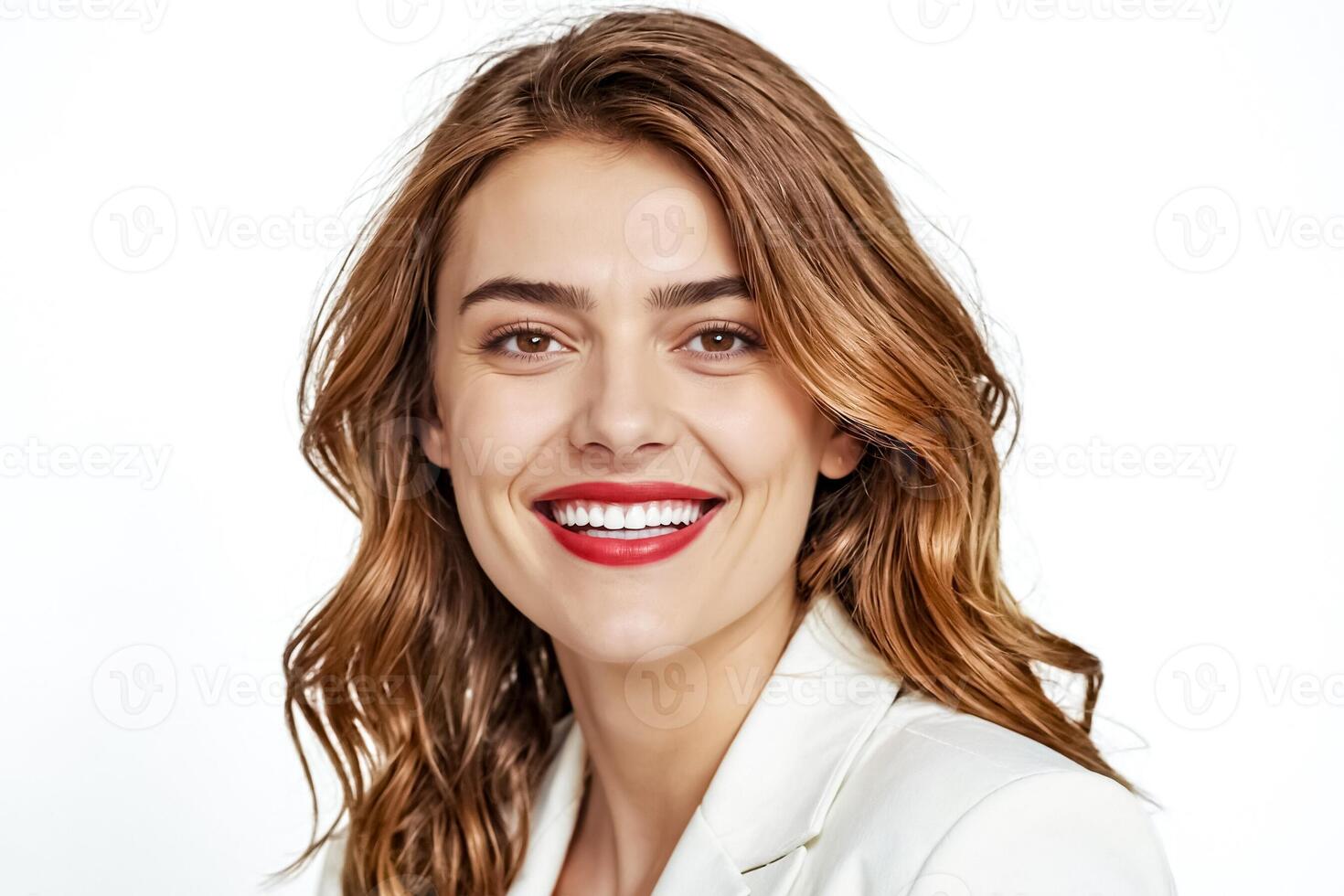Portrait of a Beautiful Woman with a Bright Smile photo