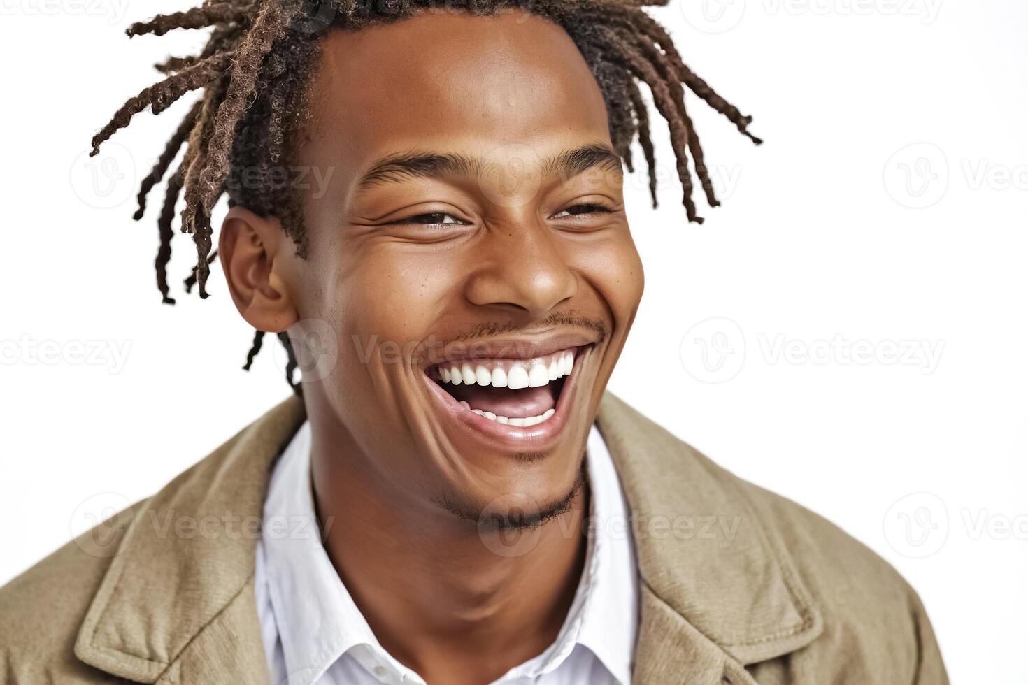 Portrait of a Man with Dreadlocks Smiling photo