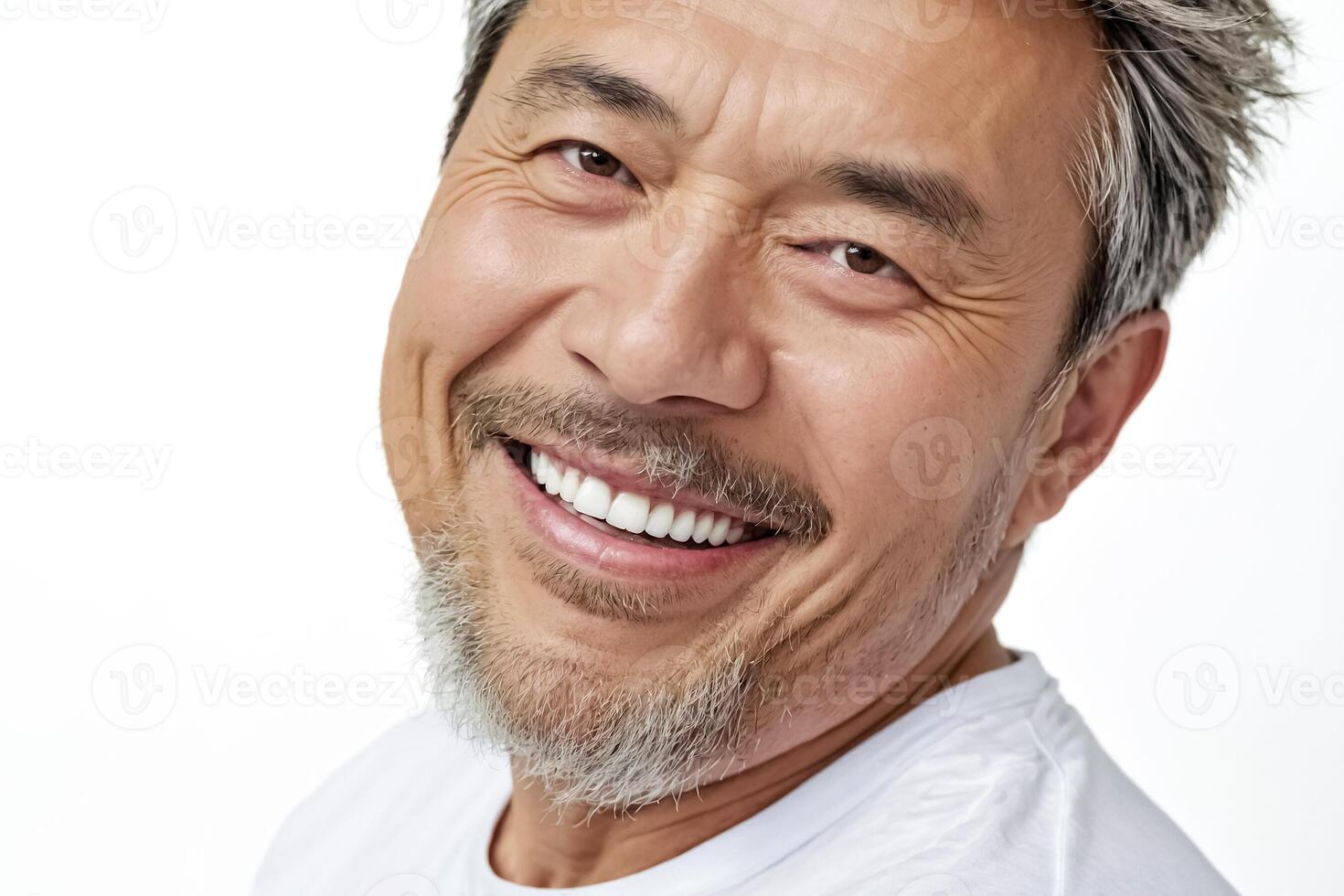 Portrait of a Smiling Man with Grey Hair and Beard photo