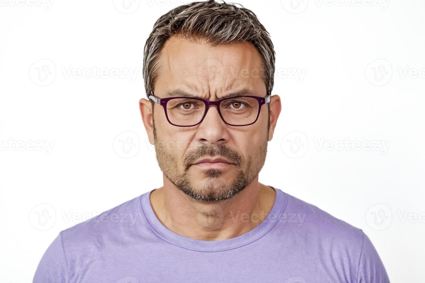 Portrait of a man with a disapproving expression photo