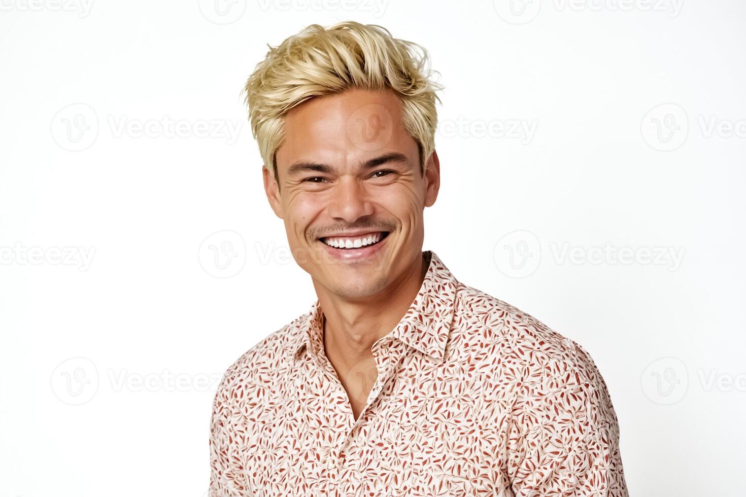 Portrait of a smiling man with blond hair photo