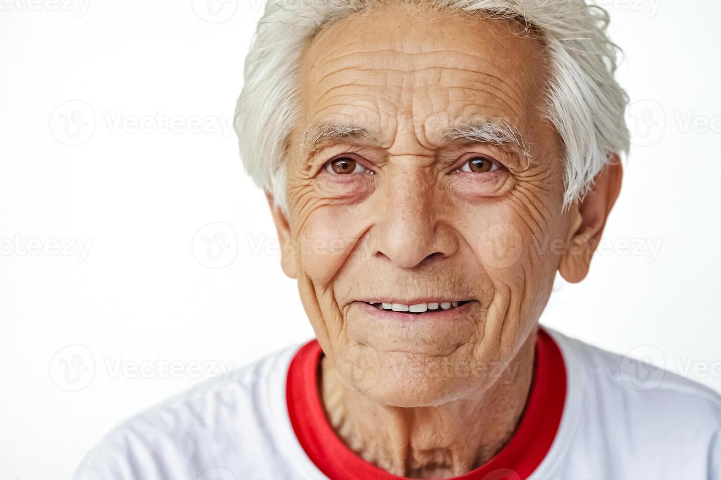 Close-up portrait of a smiling senior man photo