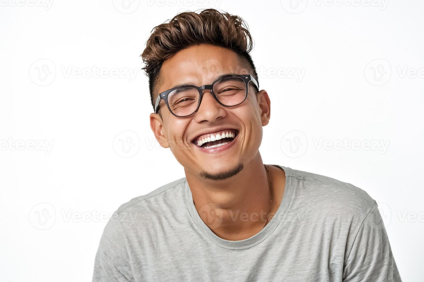 Happy young man smiling photo
