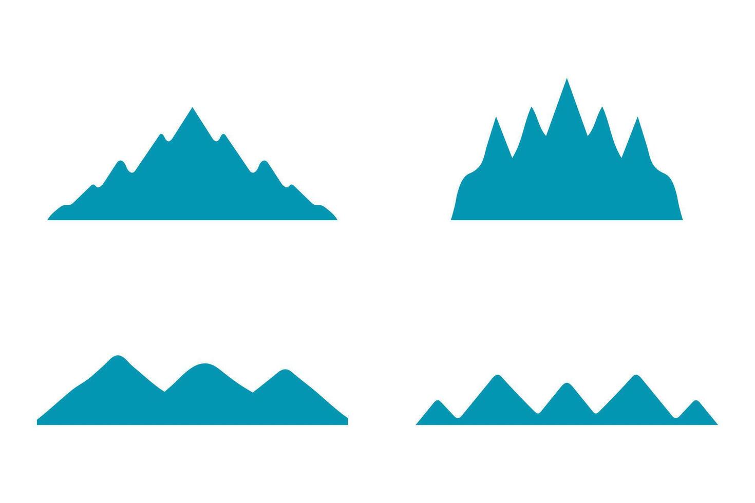 Simple mountain illustration set design vector