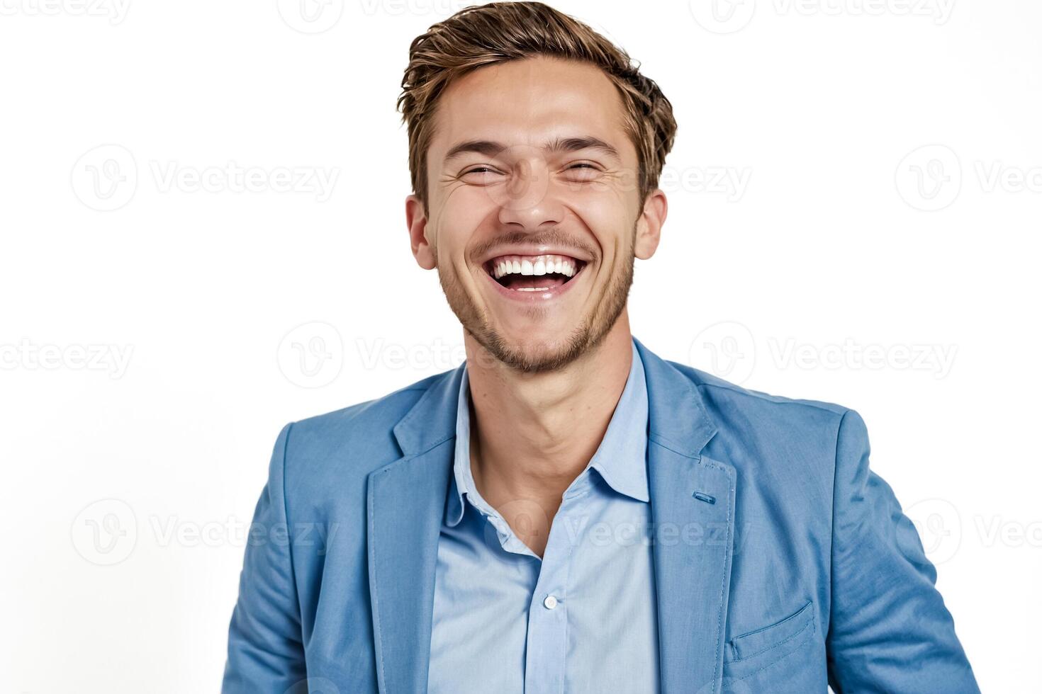Happy Man in Blue Suit photo