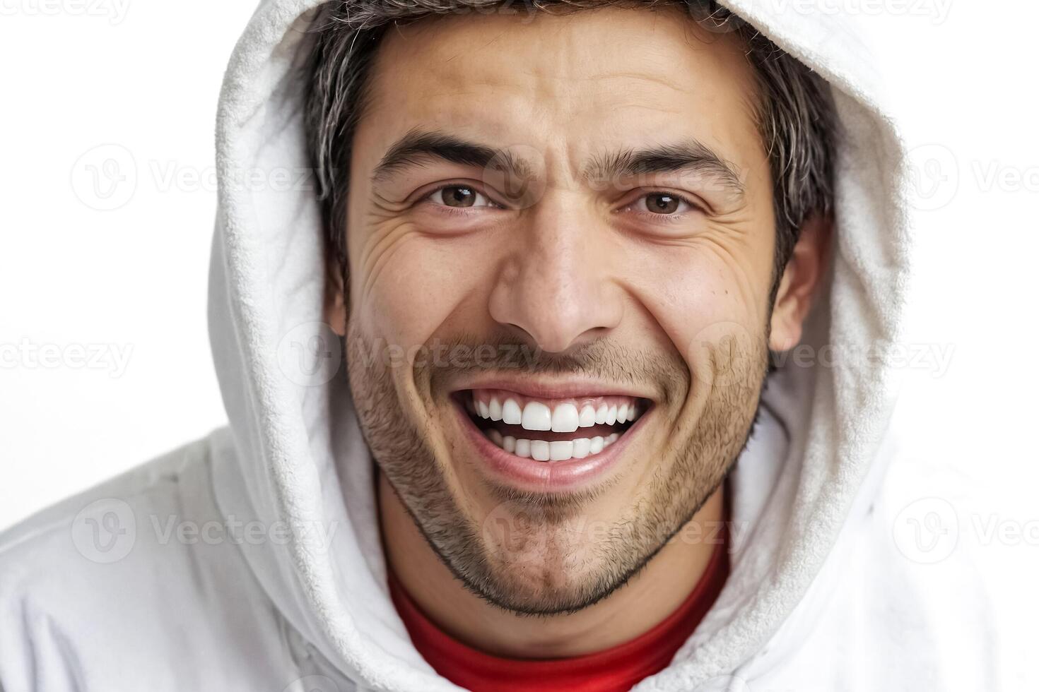 Happy Man In White Hoodie photo