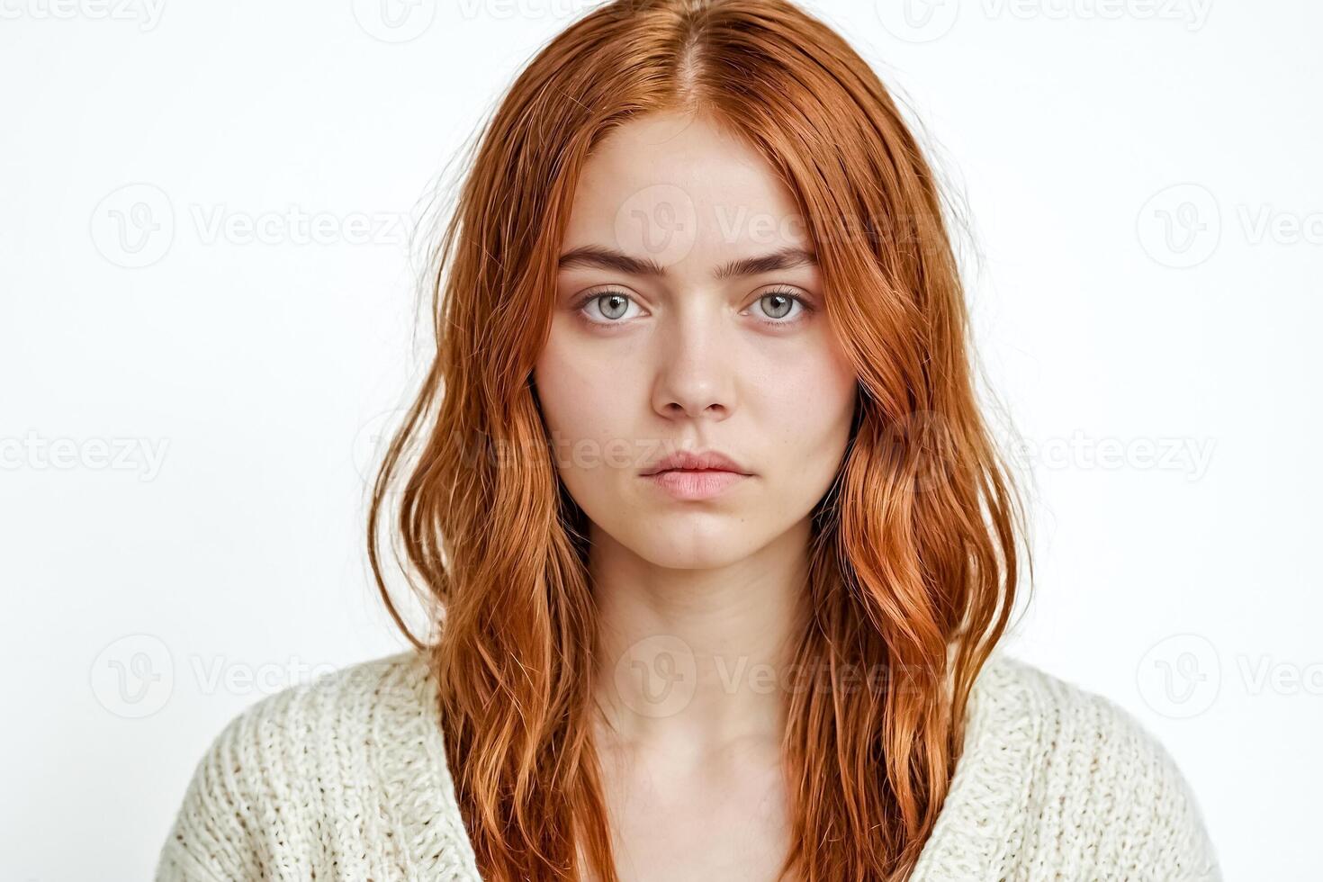 Portrait of a young woman with red hair photo