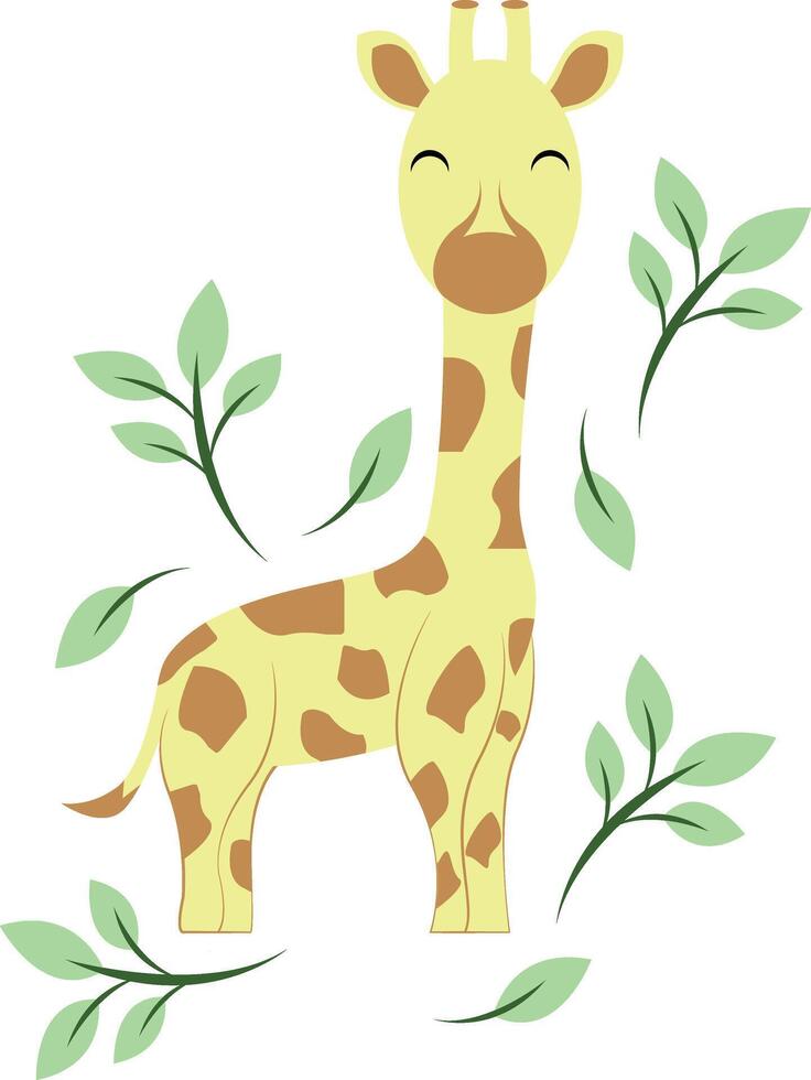 Cute giraffe design for kids bedroom, nursery, wallpaper vector