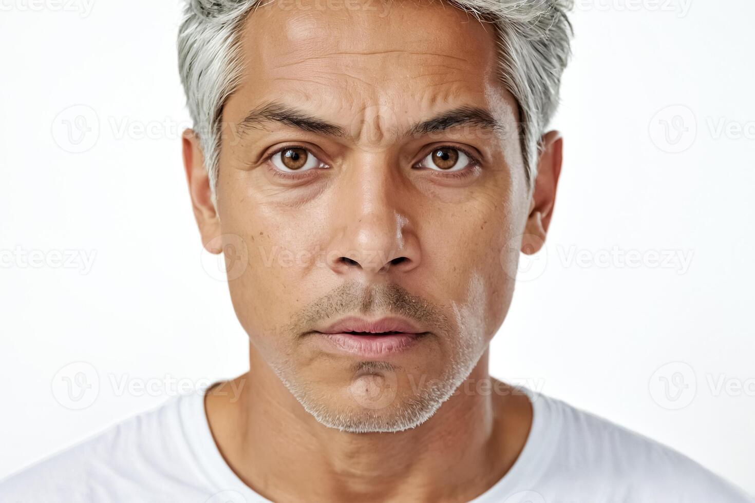 Portrait of a middle-aged man with a thoughtful expression photo