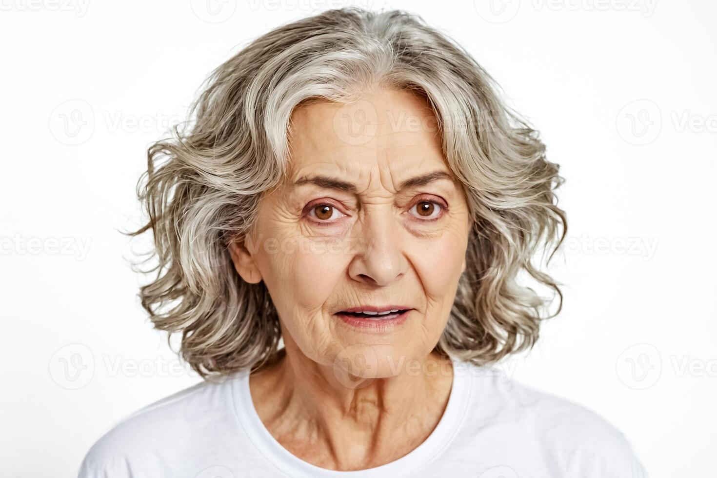 Portrait of a woman with gray hair photo