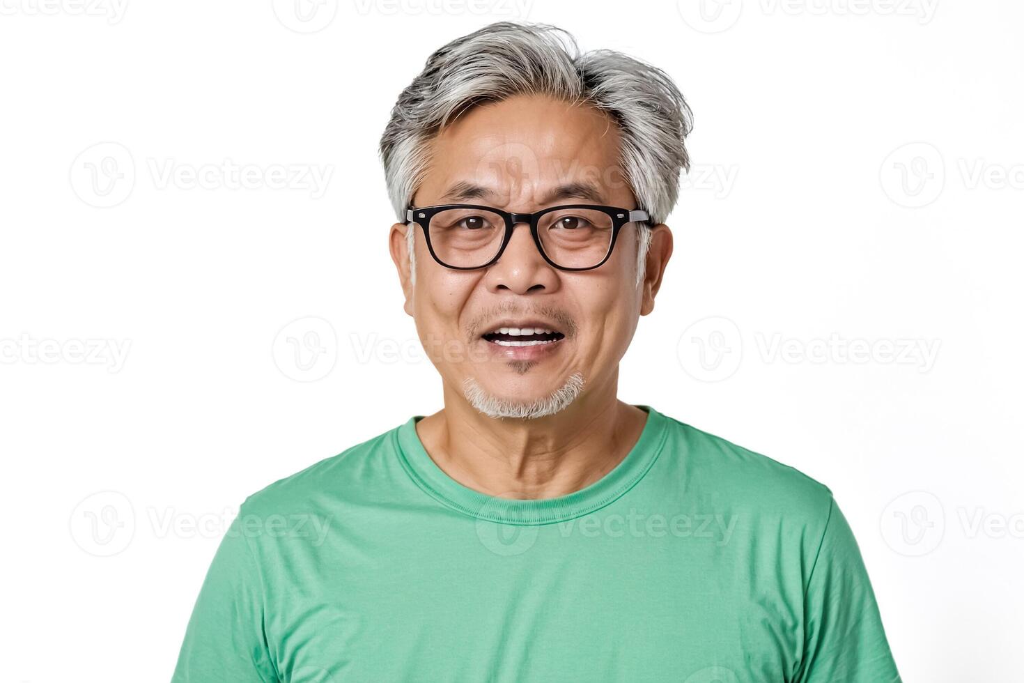 Portrait of a Smiling Senior Man with Glasses photo