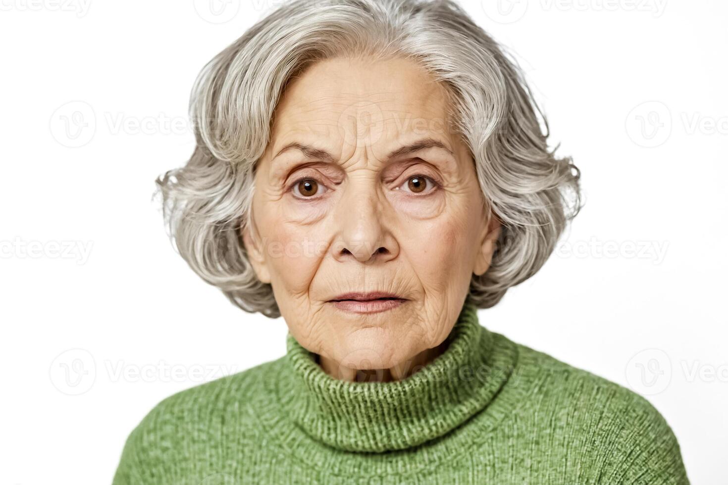 Portrait of a Senior Woman with a Serious Expression photo