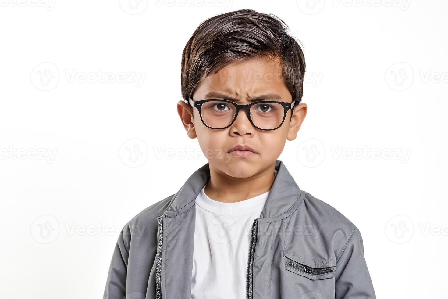 Boy with Serious Expression photo