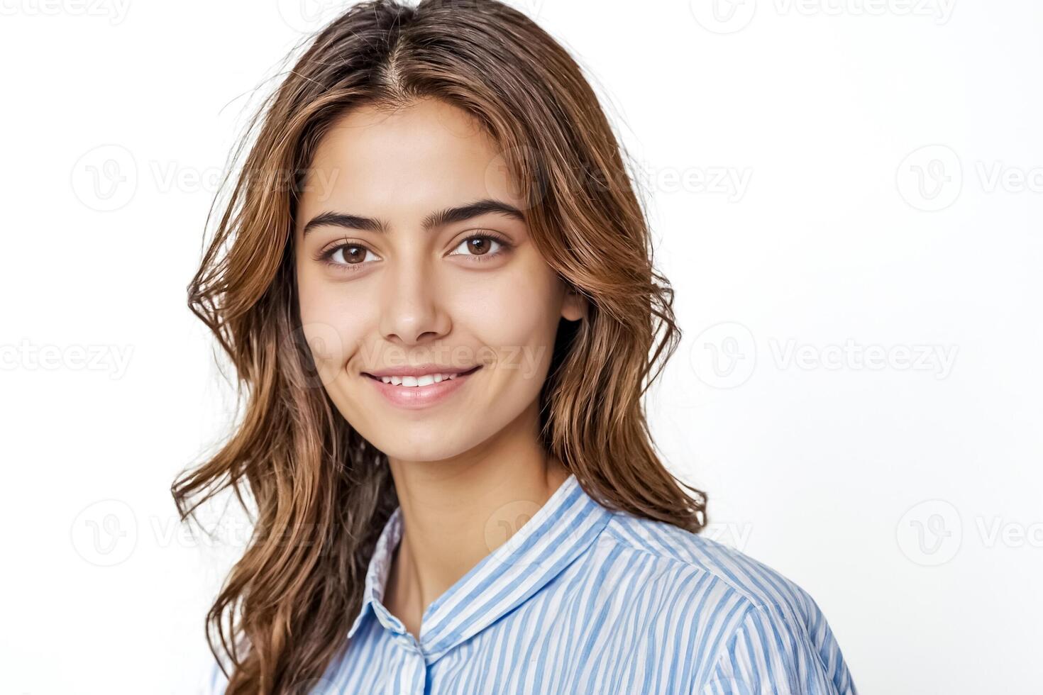 Portrait of a Young Woman with a Beautiful Smile photo