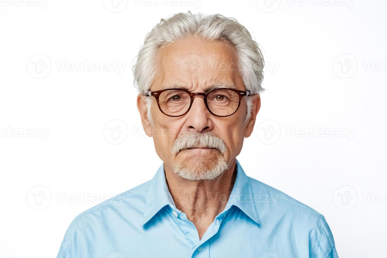 Portrait of a serious senior man wearing glasses photo