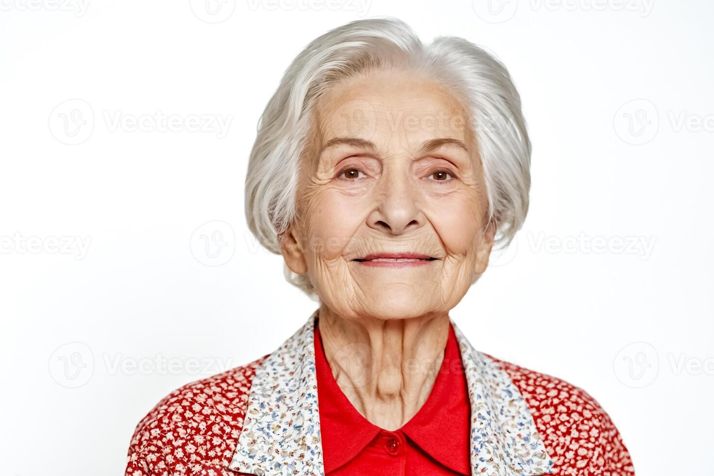 Portrait of a Senior Woman with a Gentle Smile photo