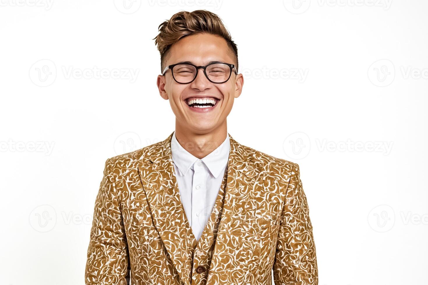 Happy man in a stylish suit photo