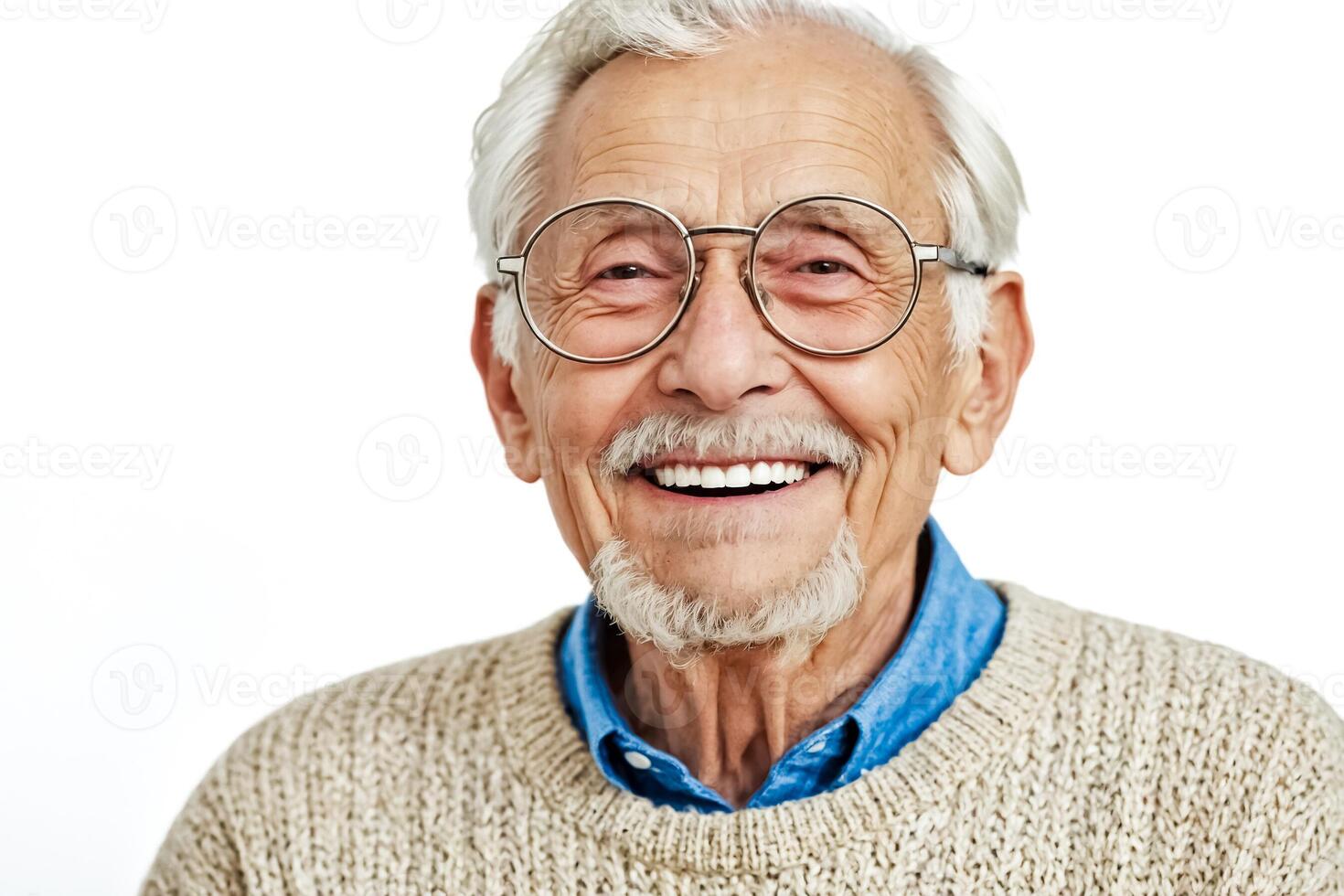 Happy Senior Man with Glasses Smiling photo
