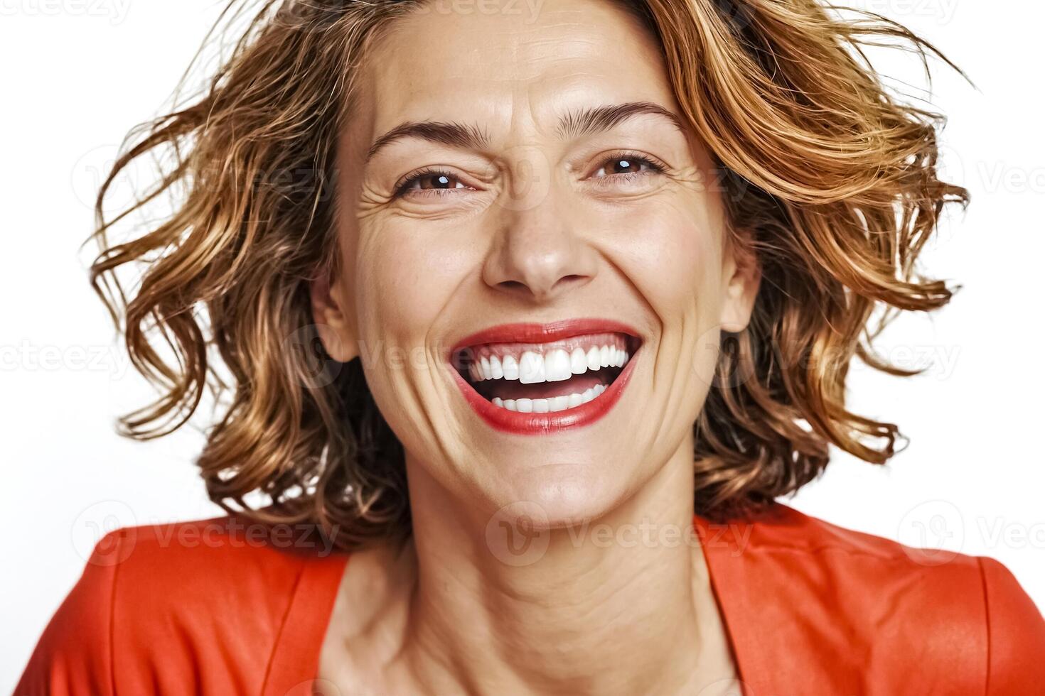 Portrait of a beautiful woman laughing photo
