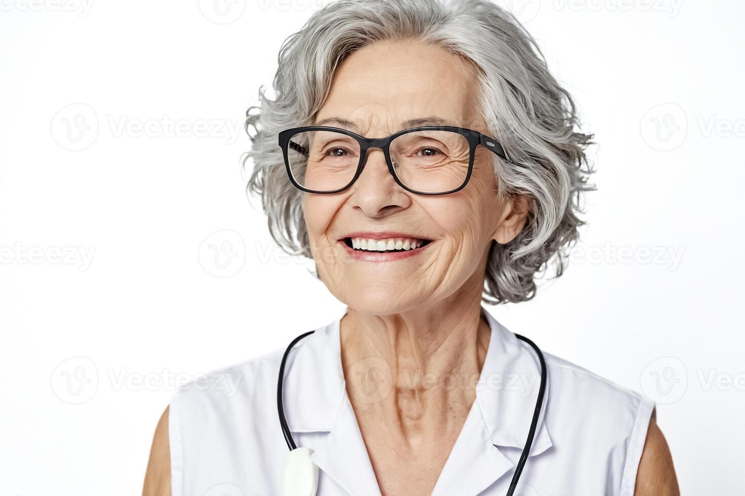 Portrait of a Smiling Senior Female Doctor photo