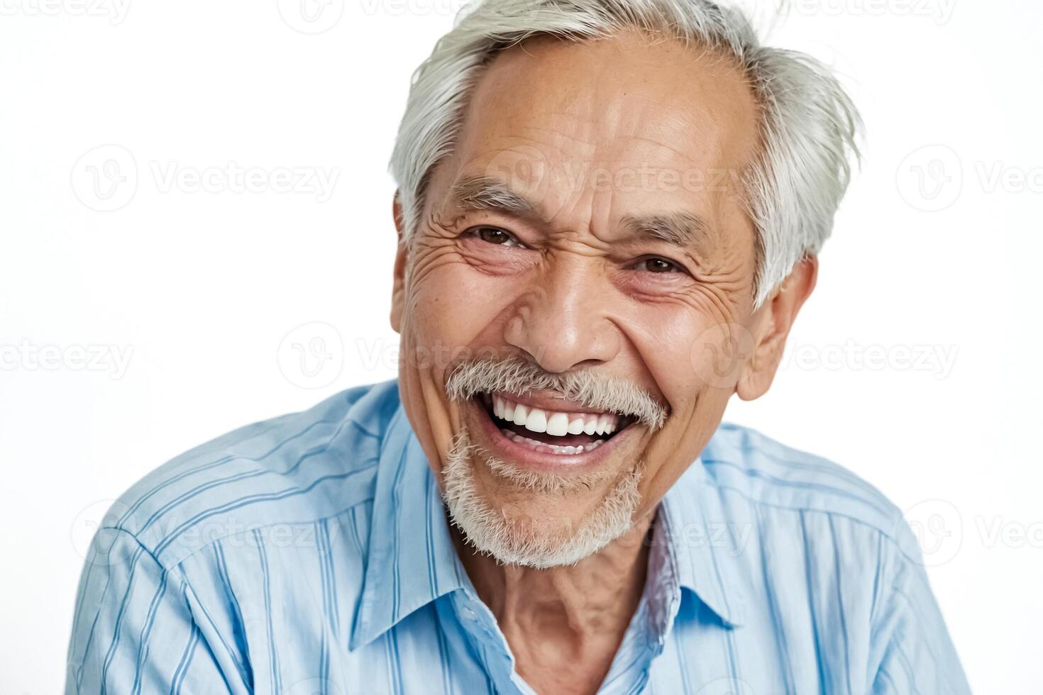 Portrait of a Senior Man Smiling Joyfully photo