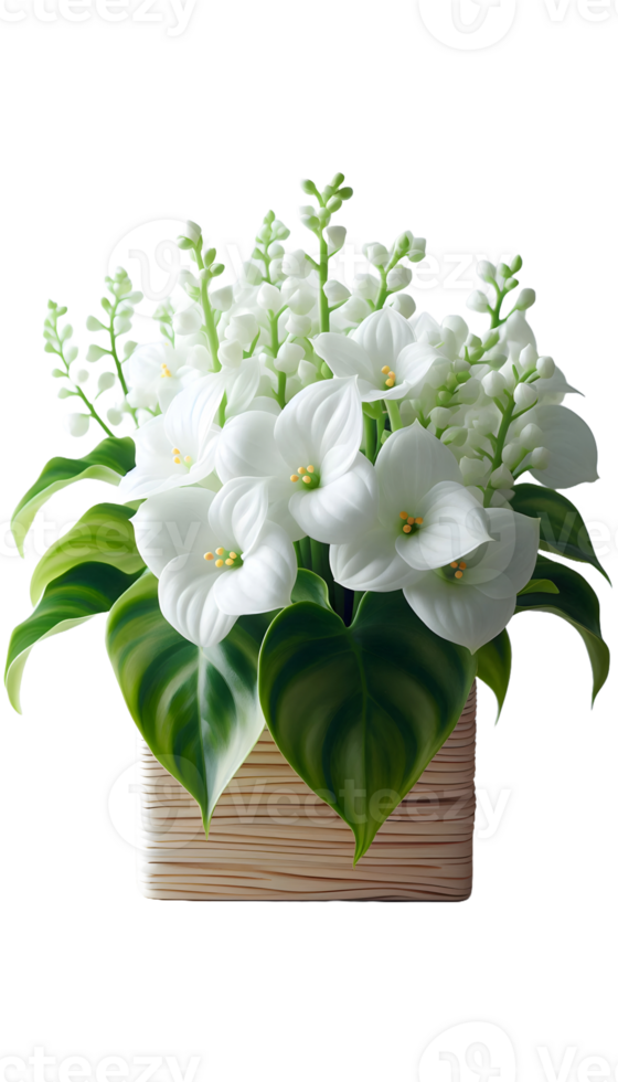 White flower isolated on transparent background png