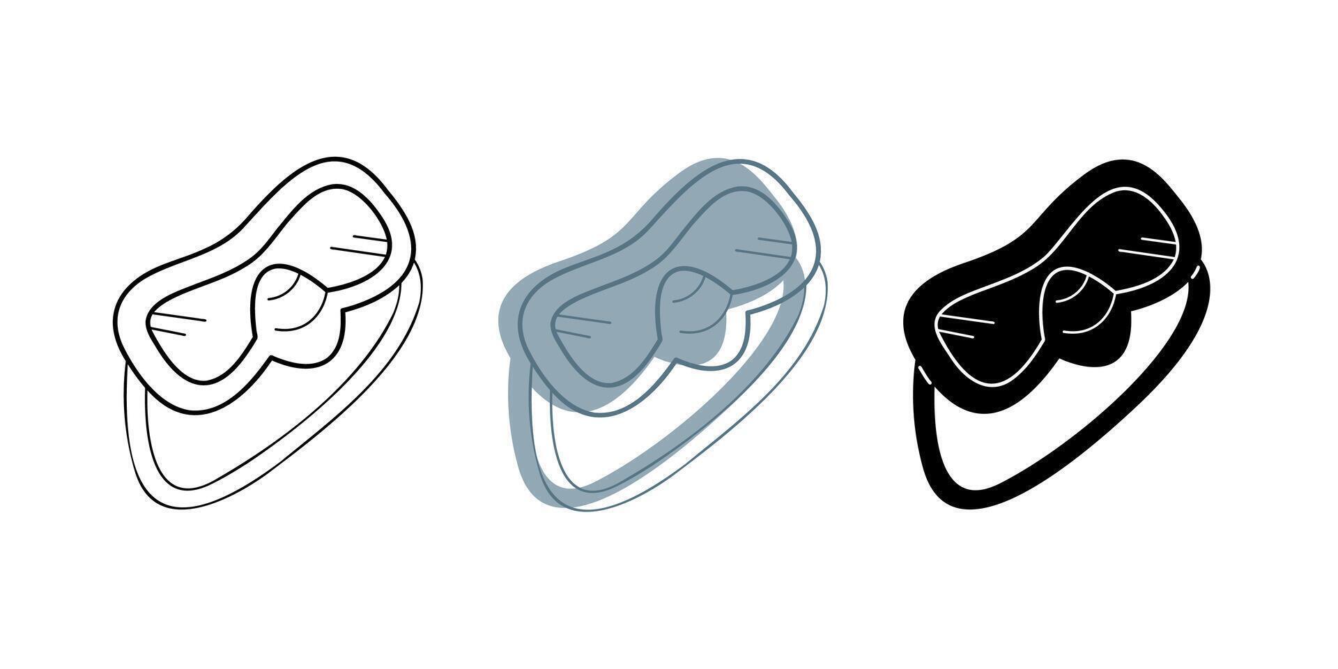 A small set of swimming mask in different colors. Clip art for your projects. vector