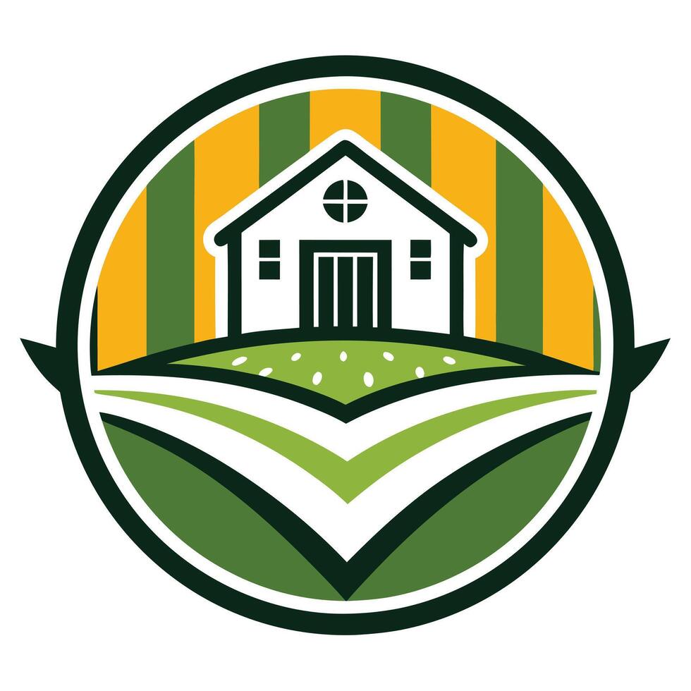 farm house logo ecological vector