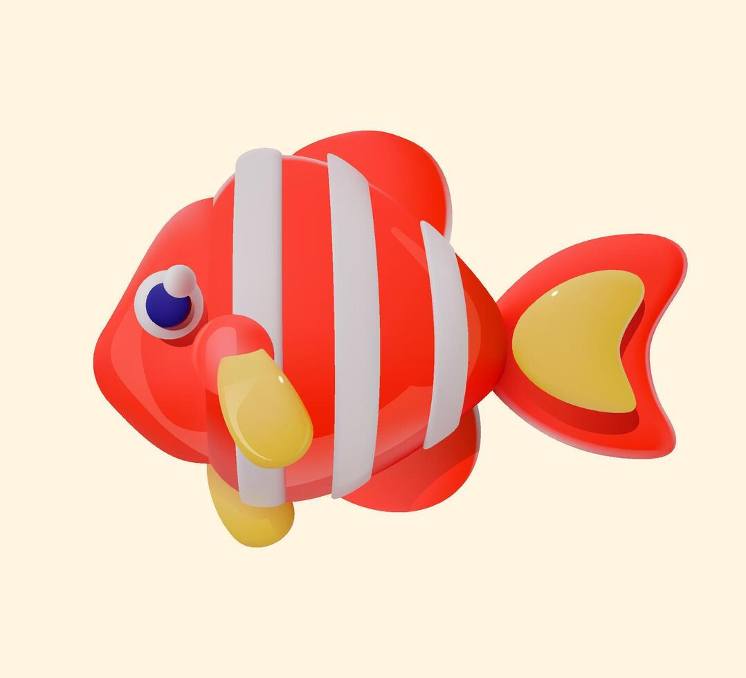 3D Red Fish with Stripes 48891439 Vector Art at Vecteezy
