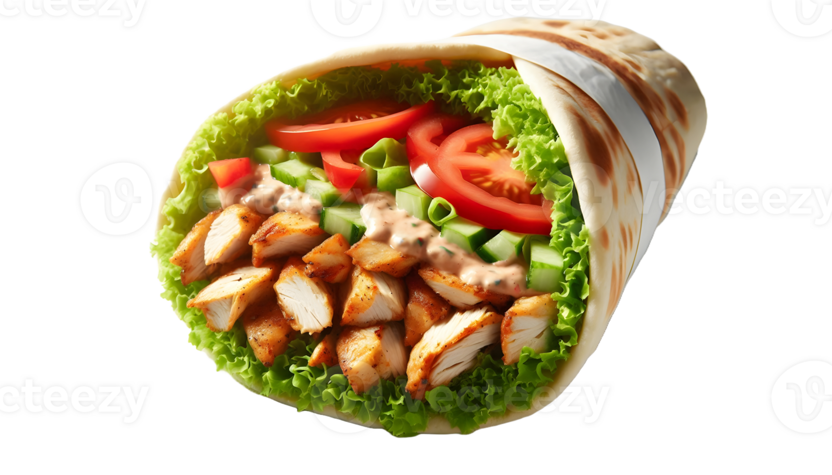 Grilled meat with vegetables isolated on transparent background png
