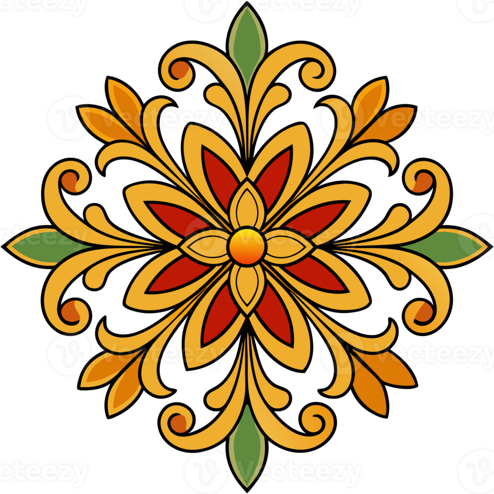 colorful floral decorative element in the baroque style png